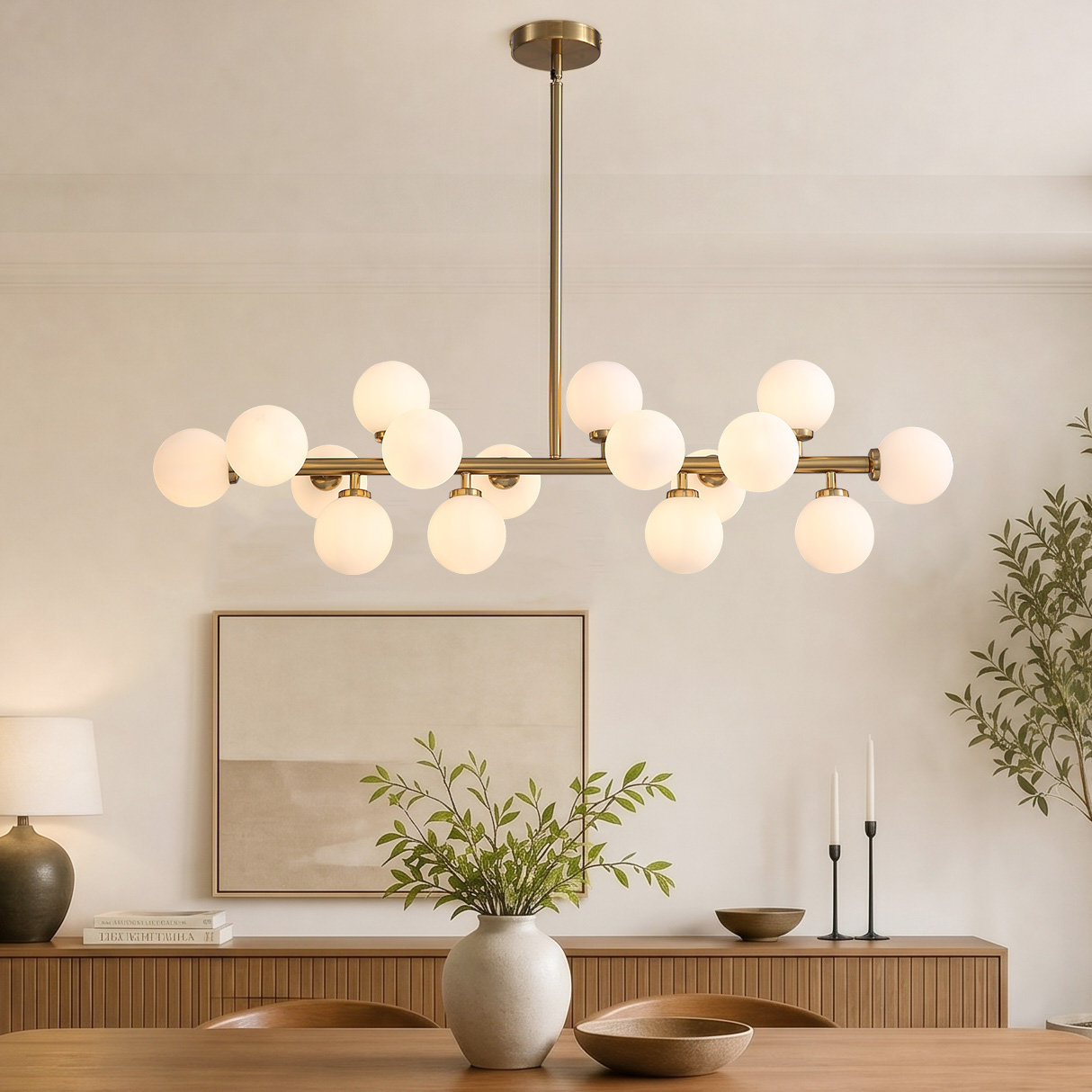 George Oliver Jewellia 16-Light Dimmable Bubble Glass Sputnik